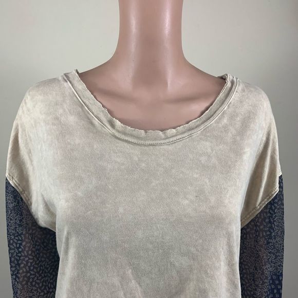 BKE women’s Sz large tan scoop neck cotton stretchy long sleeve tee shirt - Picture 2 of 13